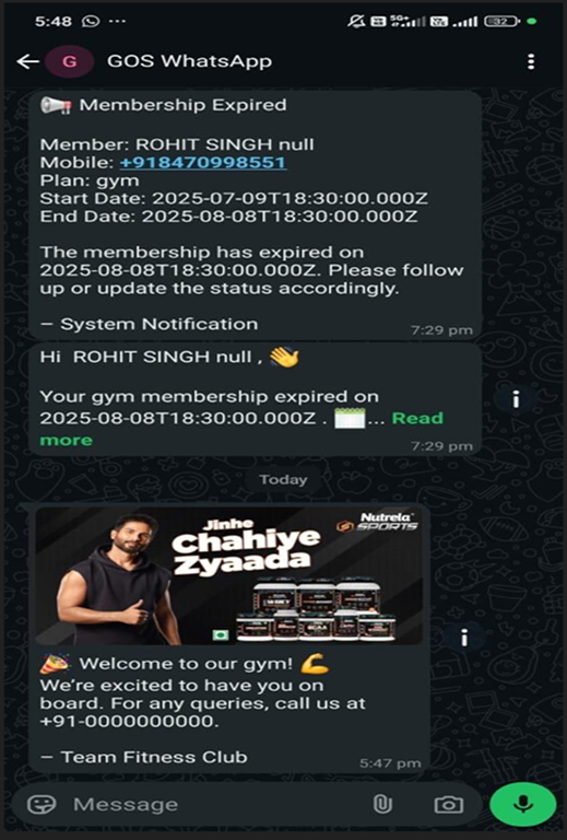 Gymshim Care in-app banner ad
